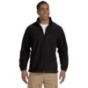 Harriton Men's Black Tall 8 Oz. Full-Zip Fleece