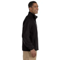 Harriton Men's Black Tall 8 Oz. Full-Zip Fleece -Sportswear Shop M990T Black HTS