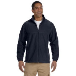Harriton Men's Navy Tall 8 Oz. Full-Zip Fleece