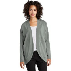 Mercer+Mettle Women's Gusty Grey Stretch Open-Front Cardigan -Sportswear Shop MM3015 GustyGrey HTF