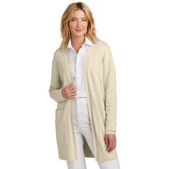 Mercer+Mettle Women's Birch Open Front Cardigan Sweater -Sportswear Shop MM3023 Birch HTF