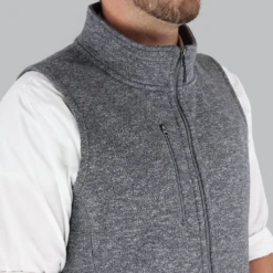 Zusa Men's Light Grey Heather Midtown Fleece Vest -Sportswear Shop MMidtownVest collar 9abcd74c a93b 4214 8f25 0fdae51a2f44