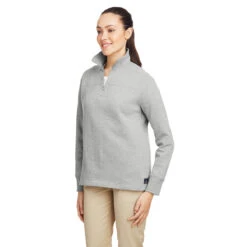 Nautica Women's Oxford Anchor Quarter-Zip Pullover -Sportswear Shop N17397 Oxford HTS
