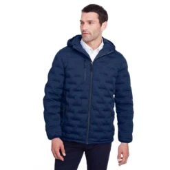 North End Men's Classic Navy/Carbon Loft Puffer Jacket -Sportswear Shop NE708 MR HTF
