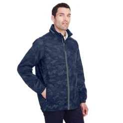 North End Men's Classic Navy/Carbon Rotate Reflective Jacket -Sportswear Shop NE711 MR HTS