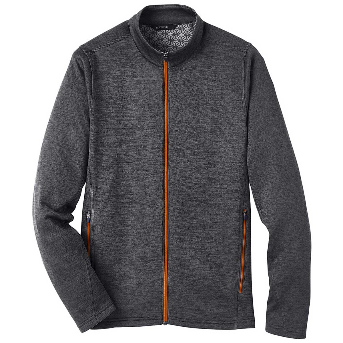 North End Men's Black Heather/Orange Soda Flux 2.0 Full-Zip Jacket 1 North End Men's Black Heather/Orange Soda Flux 2.0 Full-Zip Jacket