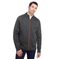 North End Men's Black Heather/Orange Soda Flux 2.0 Full-Zip Jacket 7 North End Men's Black Heather/Orange Soda Flux 2.0 Full-Zip Jacket -Sportswear Shop NE712 SX HTF