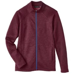 North End Women's Burgundy Heather/Olympic Blue Flux 2.0 Full-Zip Jacket