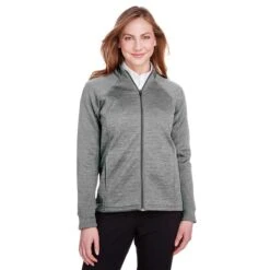 North End Women's Light Heather/Carbon Flux 2.0 Full-Zip Jacket -Sportswear Shop NE712W P9 HTF