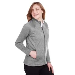 North End Women's Light Heather/Carbon Flux 2.0 Full-Zip Jacket -Sportswear Shop NE712W P9 HTS