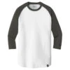 New Era Men's Graphite/White Heritage Blend 3/4 Sleeve Baseball Raglan Tee