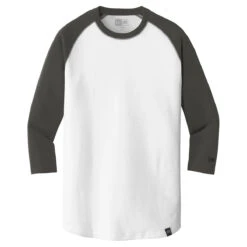 New Era Men's Graphite/White Heritage Blend 3/4 Sleeve Baseball Raglan Tee
