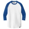 New Era Men's Royal/White Heritage Blend 3/4 Sleeve Baseball Raglan Tee