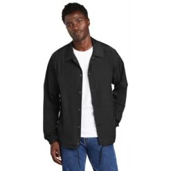 New Era Men's Black Coach's Jacket -Sportswear Shop NEA601 Black HTF