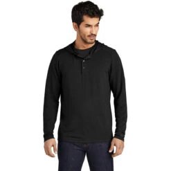 OGIO Men's Blacktop Luuma Flex Hooded Henley -Sportswear Shop OG826 Blacktop HTF
