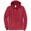 Port & Company Men's Heather Red Core Fleece Full-Zip Hooded Sweatshirt