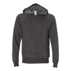 Independent Trading Co. Carbon Unisex Special Blend Raglan Full-Zip Hooded Sweatshirt