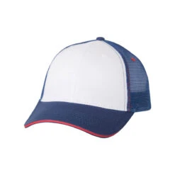 Valucap White/Royal/Red Sandwich Trucker Cap -Sportswear Shop S102 White Royal Red 3