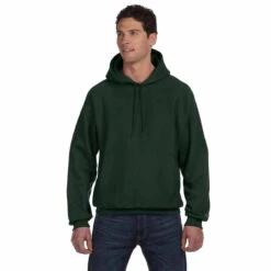 Champion Men's Dark Green Reverse Weave 12-Ounce Pullover Hood -Sportswear Shop S1051 Dark Green HTF