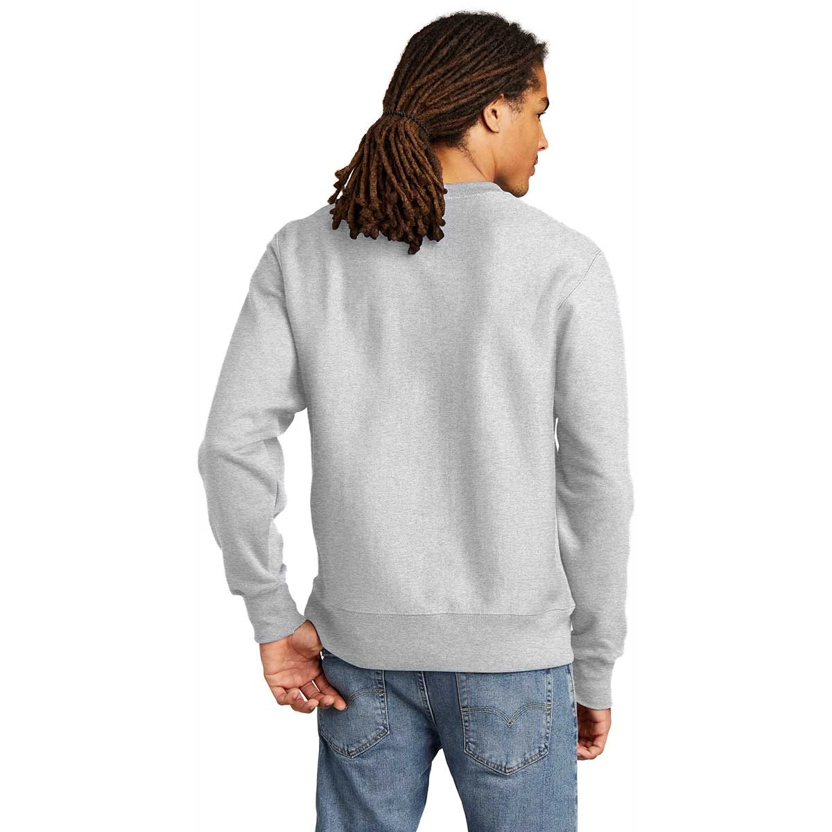 Champion Men's Ash Reverse Weave Crewneck Sweatshirt 4 Champion Men's Ash Reverse Weave Crewneck Sweatshirt - Image 4