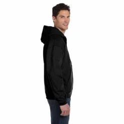 Champion Men's Black Eco 9-Ounce Full Zip Hood -Sportswear Shop S800 Black HTS