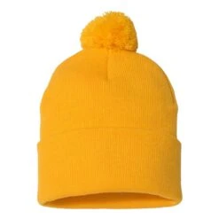 Sportsman Gold Pom-Pom 12" Knit Beanie