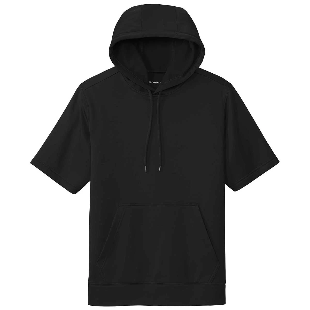 Sport-Tek Men's Black Sport-Wick Fleece Short Sleeve Pullover Hoodie 1 Sport-Tek Men's Black Sport-Wick Fleece Short Sleeve Pullover Hoodie