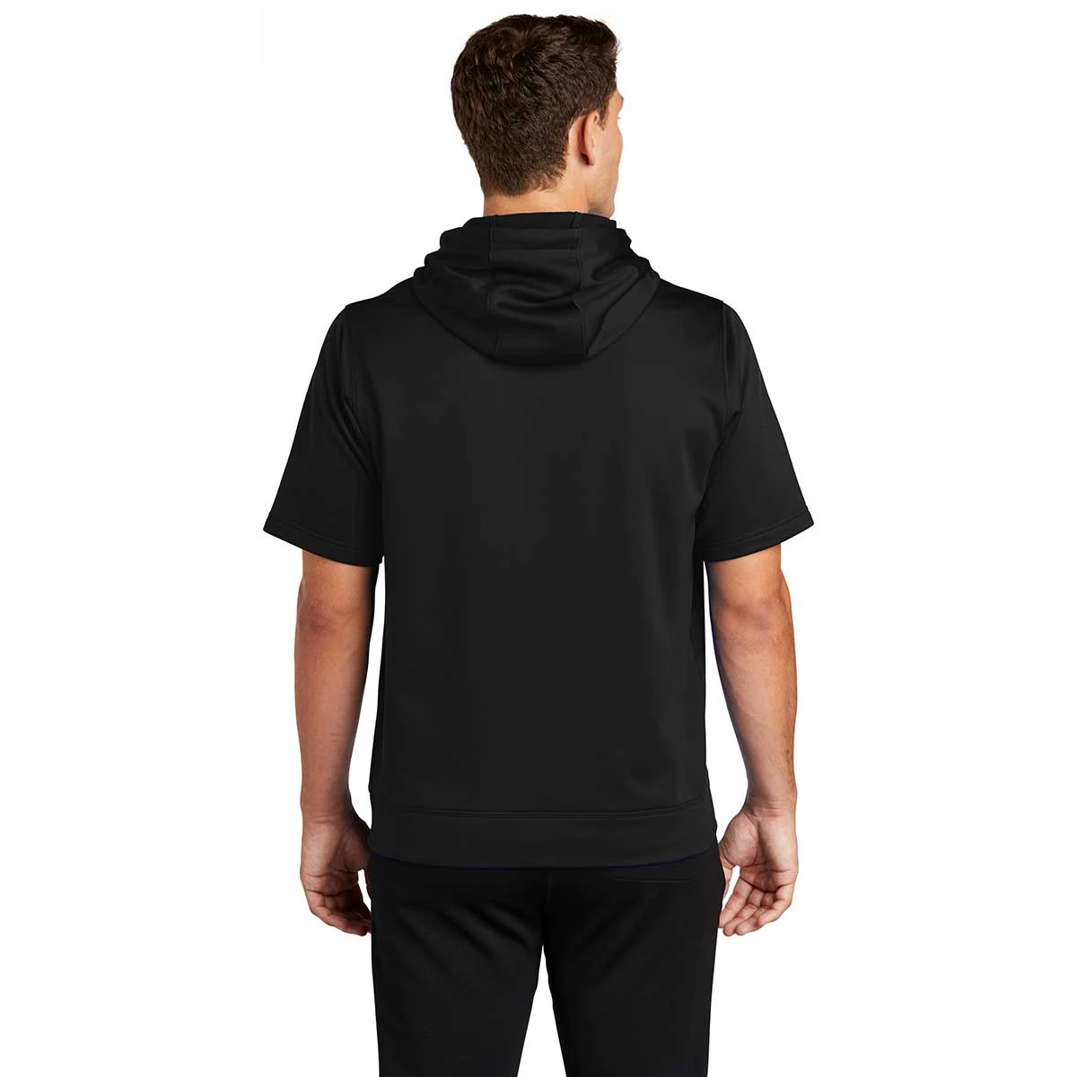 Sport-Tek Men's Black Sport-Wick Fleece Short Sleeve Pullover Hoodie 5 Sport-Tek Men's Black Sport-Wick Fleece Short Sleeve Pullover Hoodie - Image 5