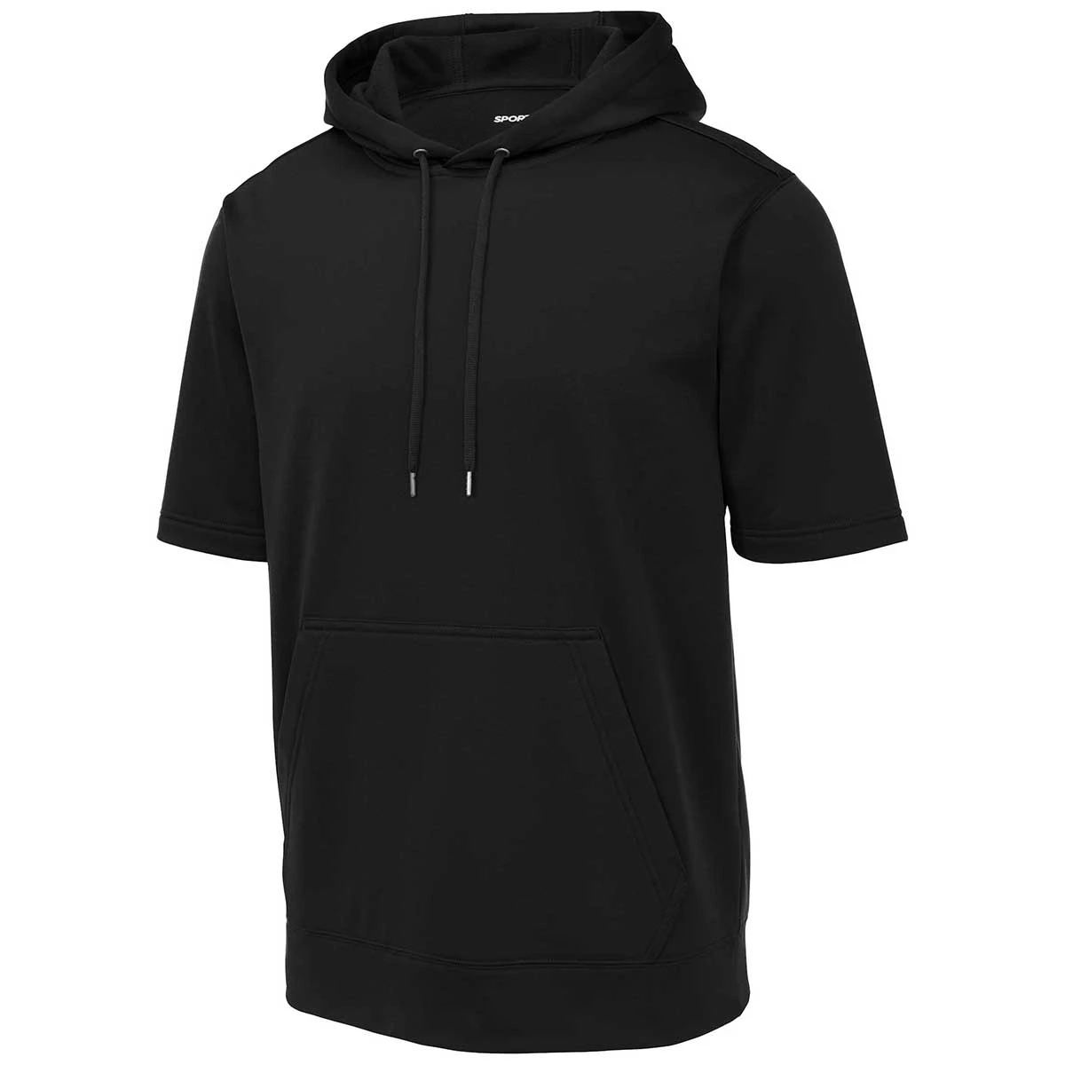 Sport-Tek Men's Black Sport-Wick Fleece Short Sleeve Pullover Hoodie 3 Sport-Tek Men's Black Sport-Wick Fleece Short Sleeve Pullover Hoodie - Image 3