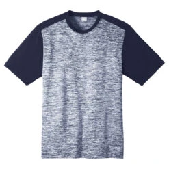 Sport-Tek Men's True Navy Electric/True Navy PosiCharge Electric Heather Colorblock Tee