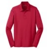Port Authority Men's Red Tall Silk Touch Long Sleeve Polo