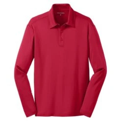 Port Authority Men's Red Tall Silk Touch Long Sleeve Polo