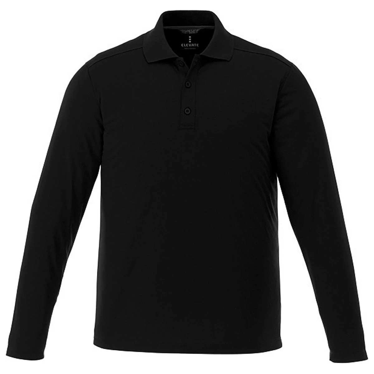 Elevate Men's Black Mori Long Sleeve Polo Tall 1 Elevate Men's Black Mori Long Sleeve Polo Tall