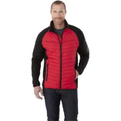 Elevate Men's Team Red/Black Banff Hybrid Insulated Jacket -Sportswear Shop TM19602 Team Red Black HTF