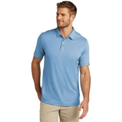 TravisMathew Men's Brilliant Blue Heather Coto Performance Polo -Sportswear Shop TM1MU410 Brilliant Blue Heather HTF