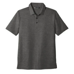 TravisMathew Men's Black Heather Oceanside Heather Polo