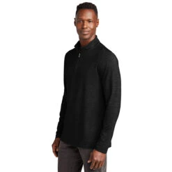 TravisMathew Men's Black Crestview 1/4-Zip -Sportswear Shop TM1MW452 black model image