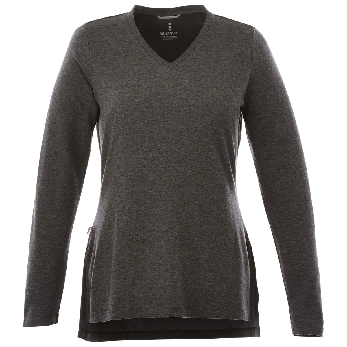 Elevate Women's Heather Dark Charcoal Bromley Knit V-Neck 1 Elevate Women's Heather Dark Charcoal Bromley Knit V-Neck