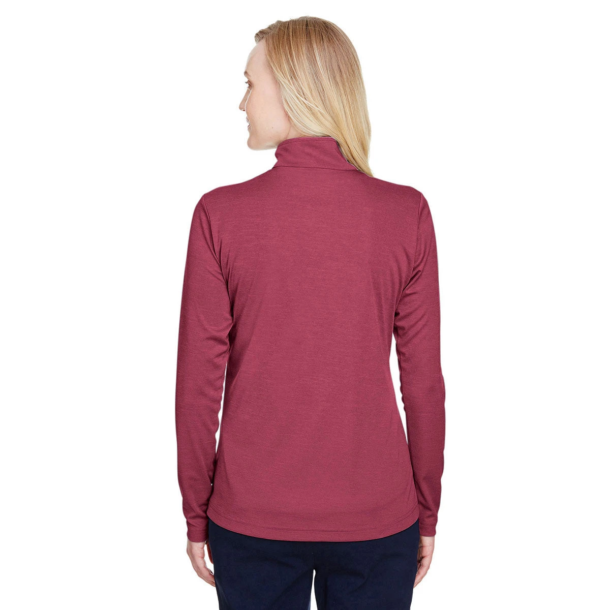 Team 365 Women's Sport Maroon Heather Zone Sonic Heather Performance Quarter-Zip 4 Team 365 Women's Sport Maroon Heather Zone Sonic Heather Performance Quarter-Zip - Image 4