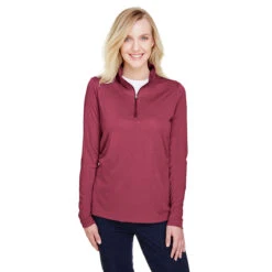 Team 365 Women's Sport Maroon Heather Zone Sonic Heather Performance Quarter-Zip 7 Team 365 Women's Sport Maroon Heather Zone Sonic Heather Performance Quarter-Zip -Sportswear Shop TT31HW Sport Maroon Heather HTF