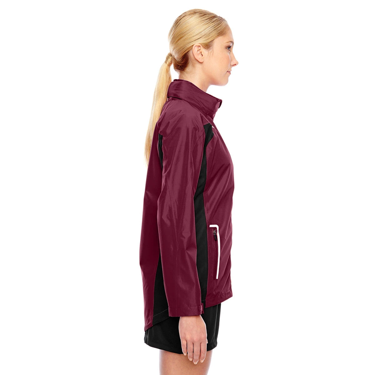 Team 365 Women's Sport Maroon Dominator Waterproof Jacket 4 Team 365 Women's Sport Maroon Dominator Waterproof Jacket - Image 4
