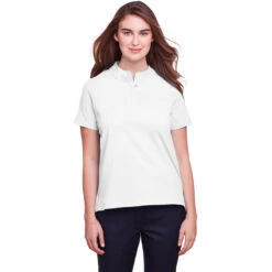 UltraClub Women's White Lakeshore Stretch Cotton Performance Polo 7 UltraClub Women's White Lakeshore Stretch Cotton Performance Polo -Sportswear Shop UC105W RD HTF