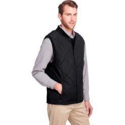 UltraClub Men's Black Dawson Quilted Hacking Vest -Sportswear Shop UC709 9K HTS