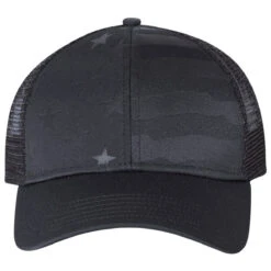 Outdoor Cap Black Debossed Stars And Stripes With Mesh Back -Sportswear Shop USA750M Black 3