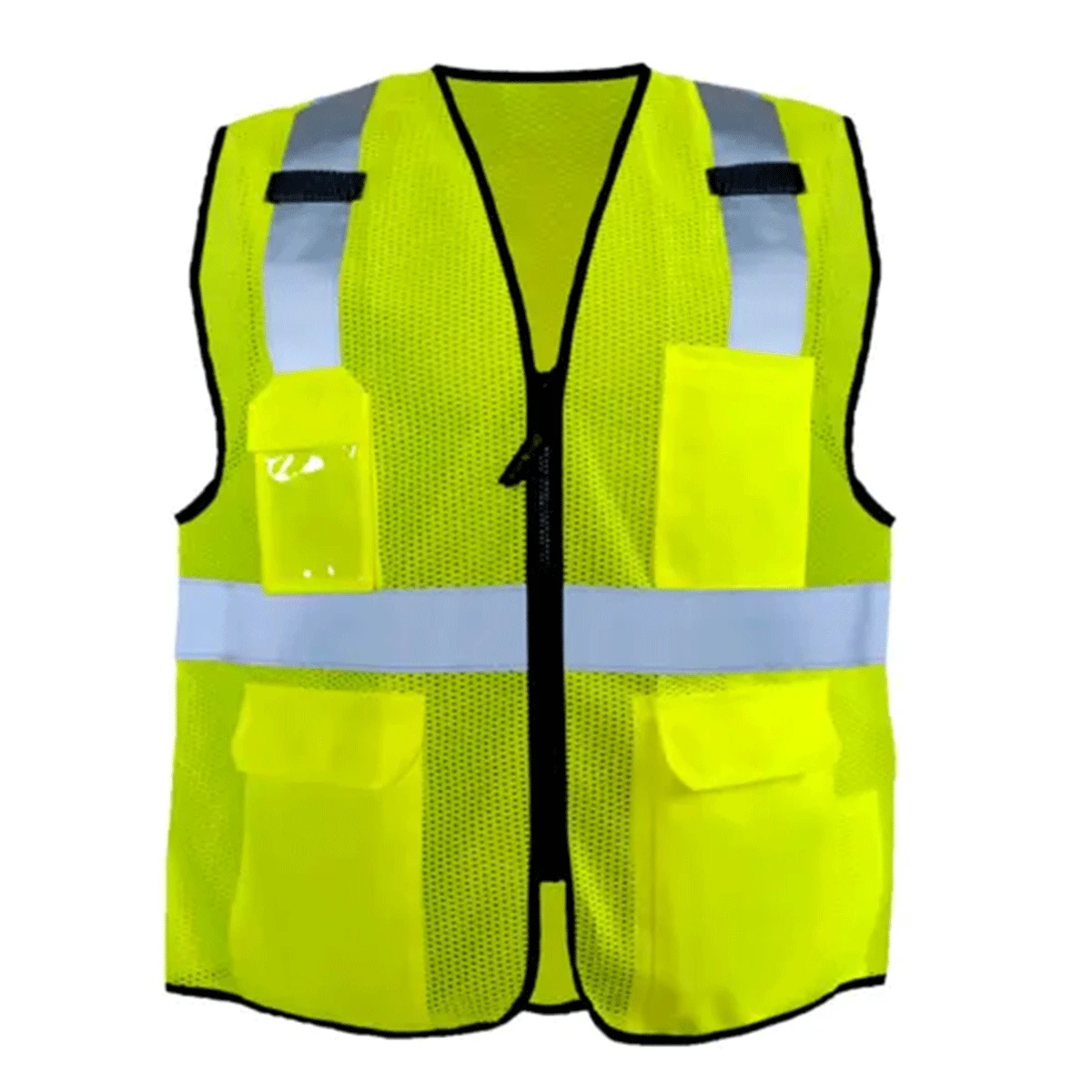OccuNomix Men's Yellow High Visibility Classic Mesh Surveyor Safety Vest 1 OccuNomix Men's Yellow High Visibility Classic Mesh Surveyor Safety Vest