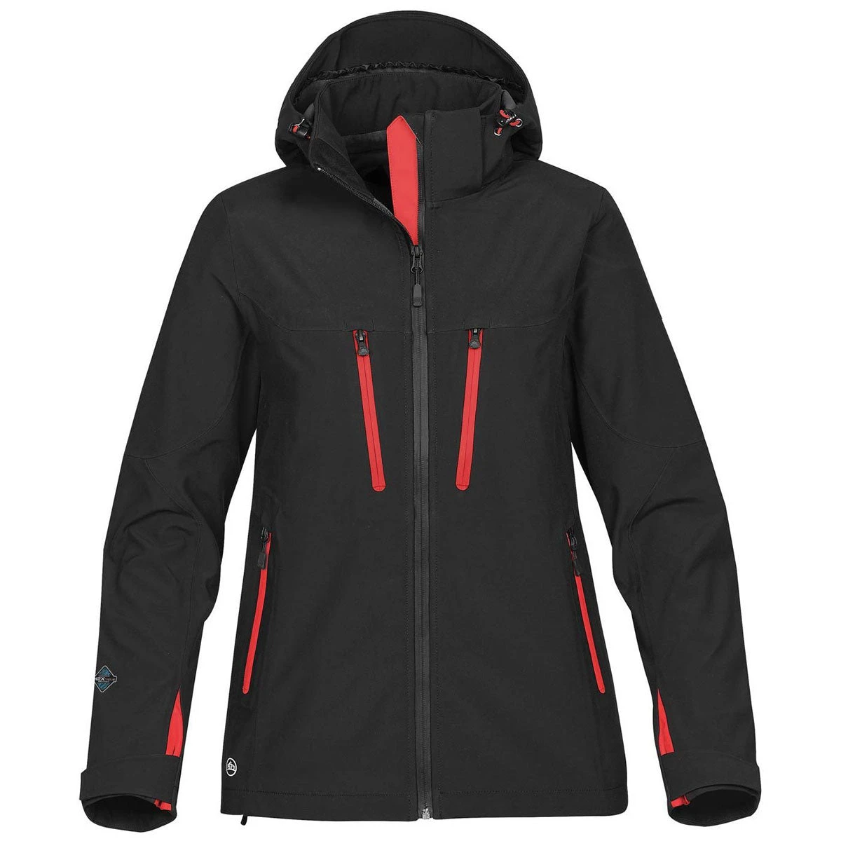 Stormtech Women's Black/Bright Red Patrol Softshell 1 Stormtech Women's Black/Bright Red Patrol Softshell
