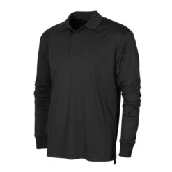 BAW Men's Black Xtreme Tek Long Sleeve Polo