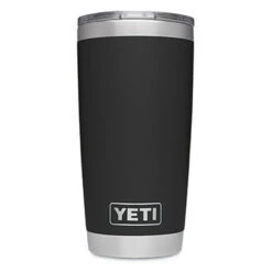 Quick Ship YETI Black Rambler 20 Oz. Tumbler