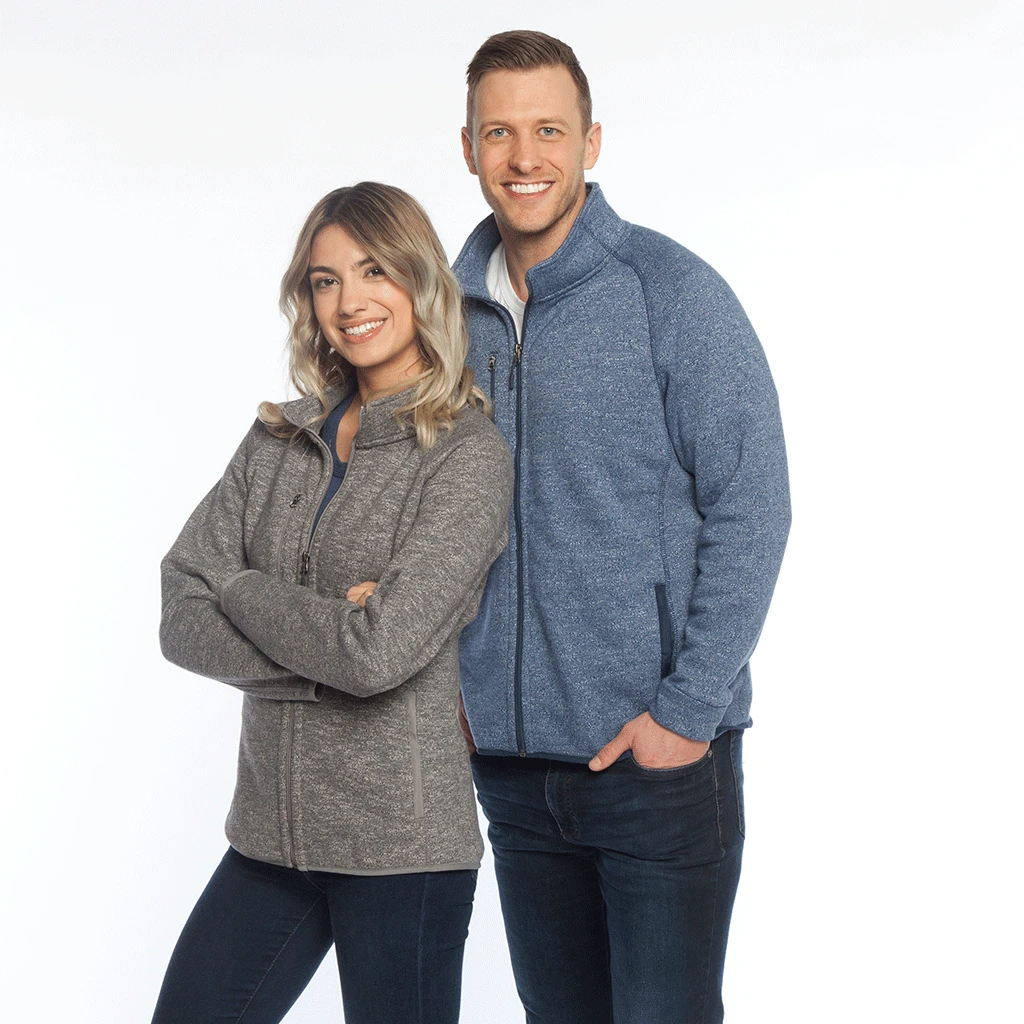 Zusa Women's Light Grey Heather Midtown Fleece Full Zip 4 Zusa Women's Light Grey Heather Midtown Fleece Full Zip - Image 4