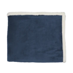 Zusa Navy/Ivory Oversized Sherpa ZZZs Blanket